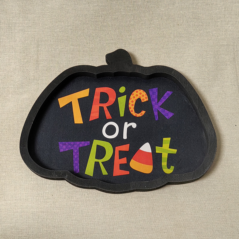 ホリデーウッドトレイデコレーションハロウィン収納パーティーデンプンボードホームクラフトオーナメントパンプキントレイ|undefined