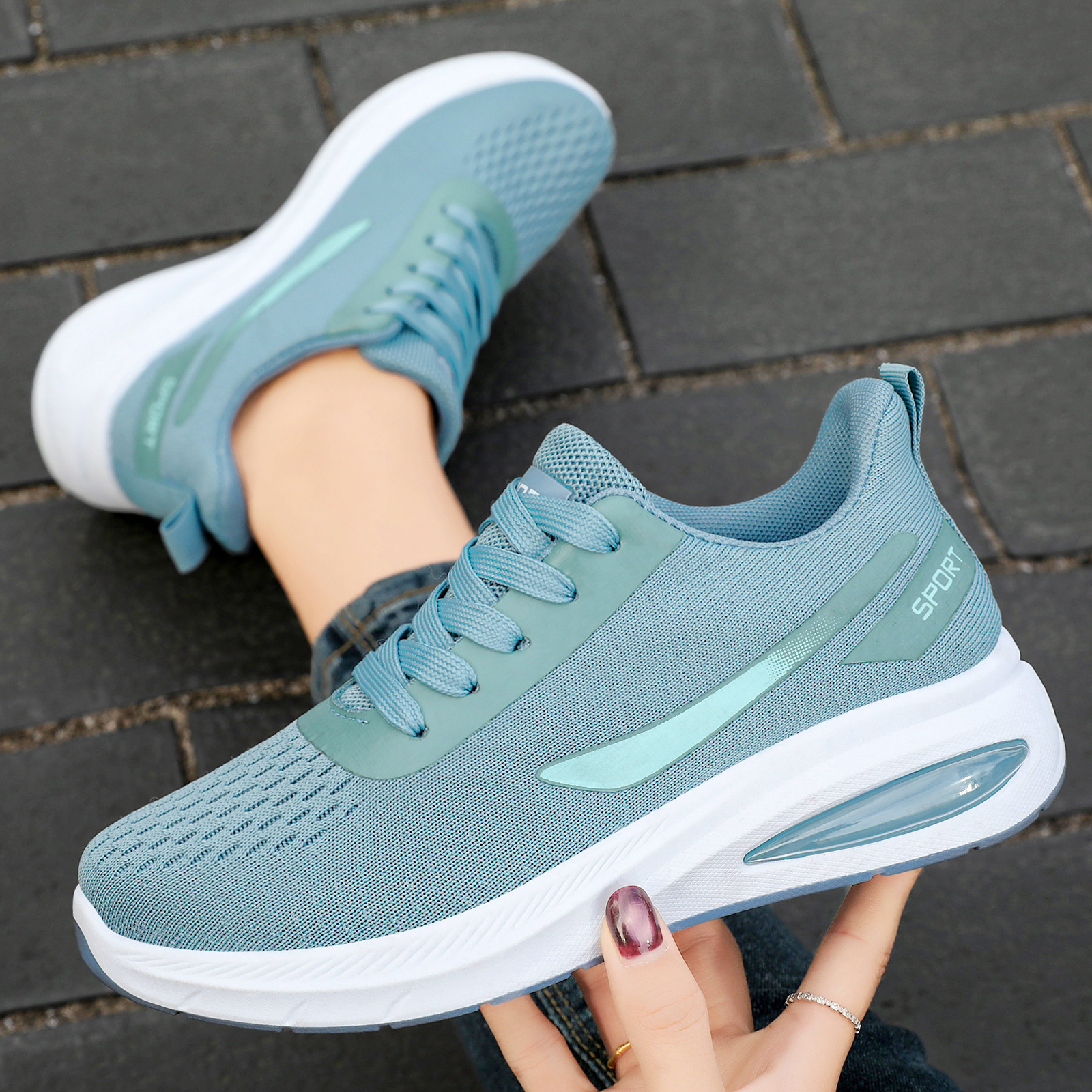 Zapatos de primavera de mujer zapatos deportivos ligeros zapatos casuales de mujer zapatos transfronterizos zapatos de viaje transpirables zapatos de almohadilla de aire suave