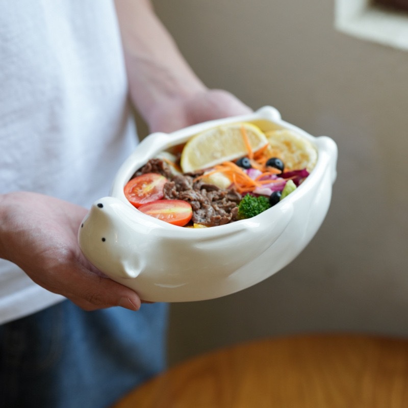 Nórdico encantador oso cuenco de arroz de estilo casero cuenco de fideos de dibujos animados cuenco de sopa creativo de frutas cuenco de ensalada cuenco de postre