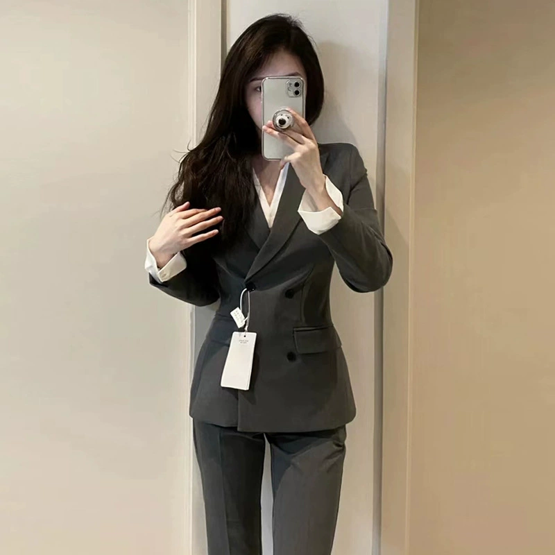 XZ089B - Женский блейзер больших размеров, костюмный пиджак для полных женщин, одежда для собеседований, униформа для ведущих