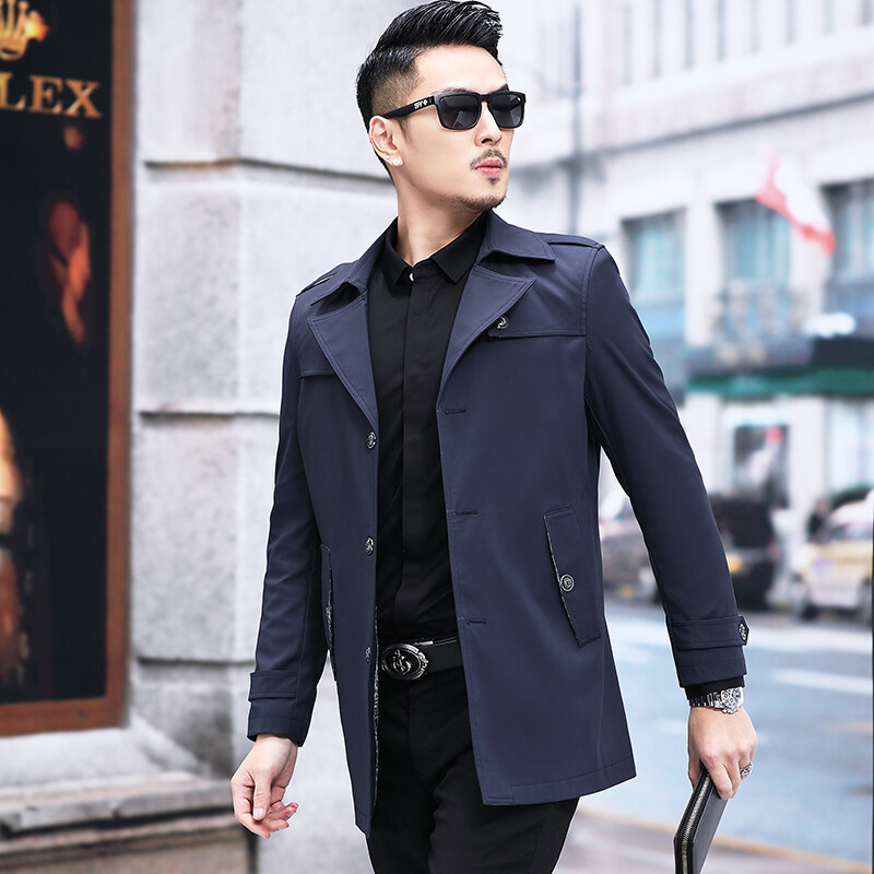 男性のスーツの襟の風の服の2025春の新型の紳士服の中で青年のビジネスの英倫風の快適な百合のコート|undefined