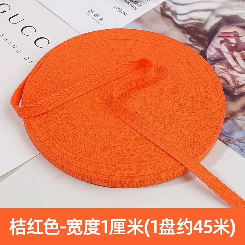 1cm de color algodón herringbone banda de borde de ropa textil casera banda de borde rodante banda de borde de cuello trasero chaqueta cuello prensado banda de borde