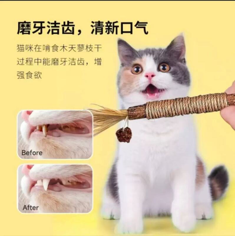 Manufacturer Wholesale Insect-Infested Fruit Wood Catnip Cat Teething Stick Cat Toy Teeth Cleaning Kitten Bite-Resistant Mint Pet Cat