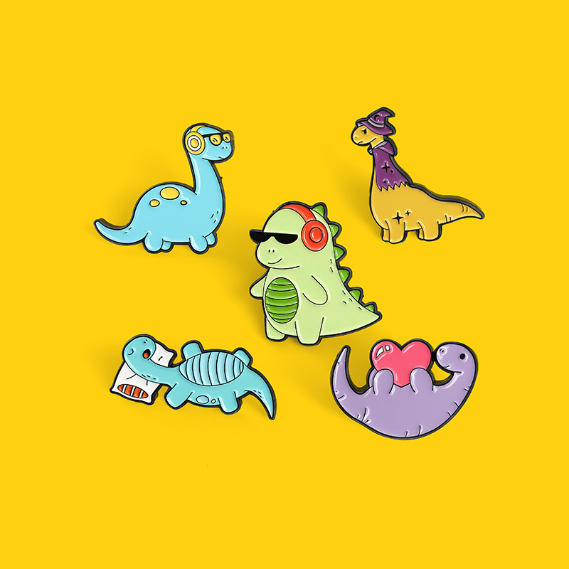 Cartoon Style Cute Dinosaur Alloy Stoving Varnish Women's Brooches display picture 3