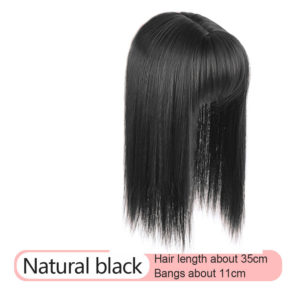 Peluca de flequillo de aire de estilo francés cubierta de verano femenina cabello blanco escaso reemplazo de cabello sin costuras Peluca de cabello artificial invisible