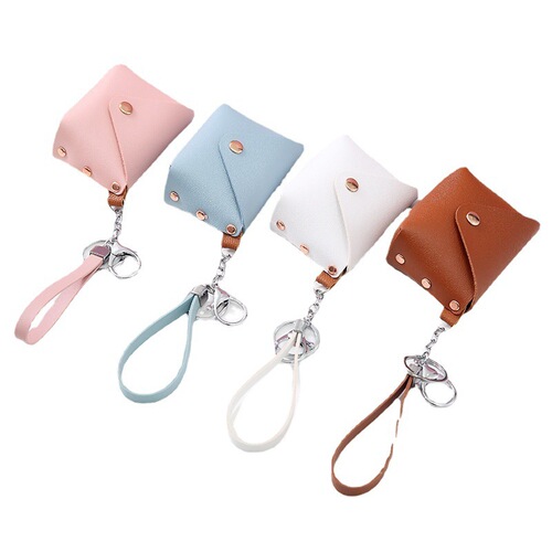 Korean version of creative Internet celebrity popular personalized key chain bag PU leather bracelet coin purse mini storage bag