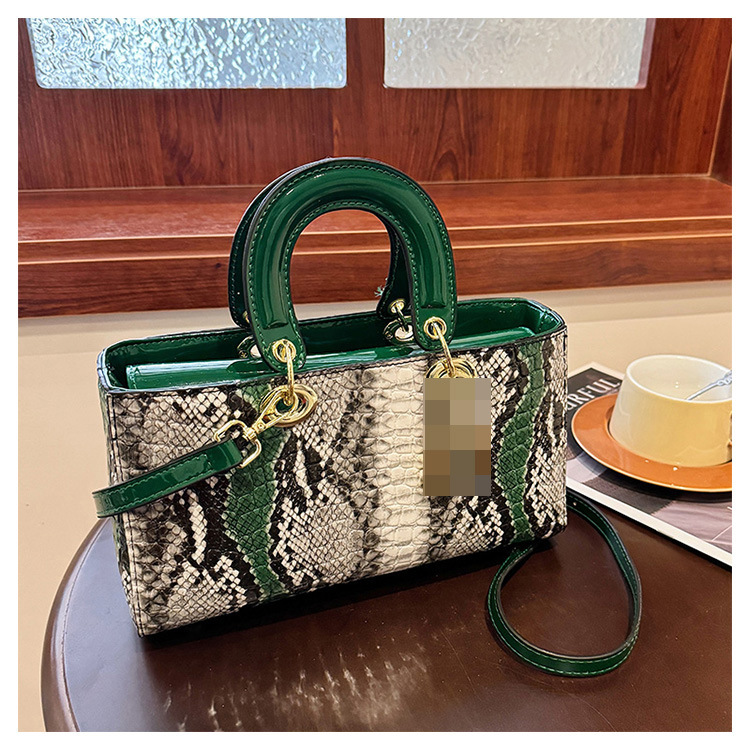 2025 nuevo bolso femenino con estampado de piel de serpiente, estilo occidental, de nicho, de alta gama, bolso de mensajero de un solo hombro de moda