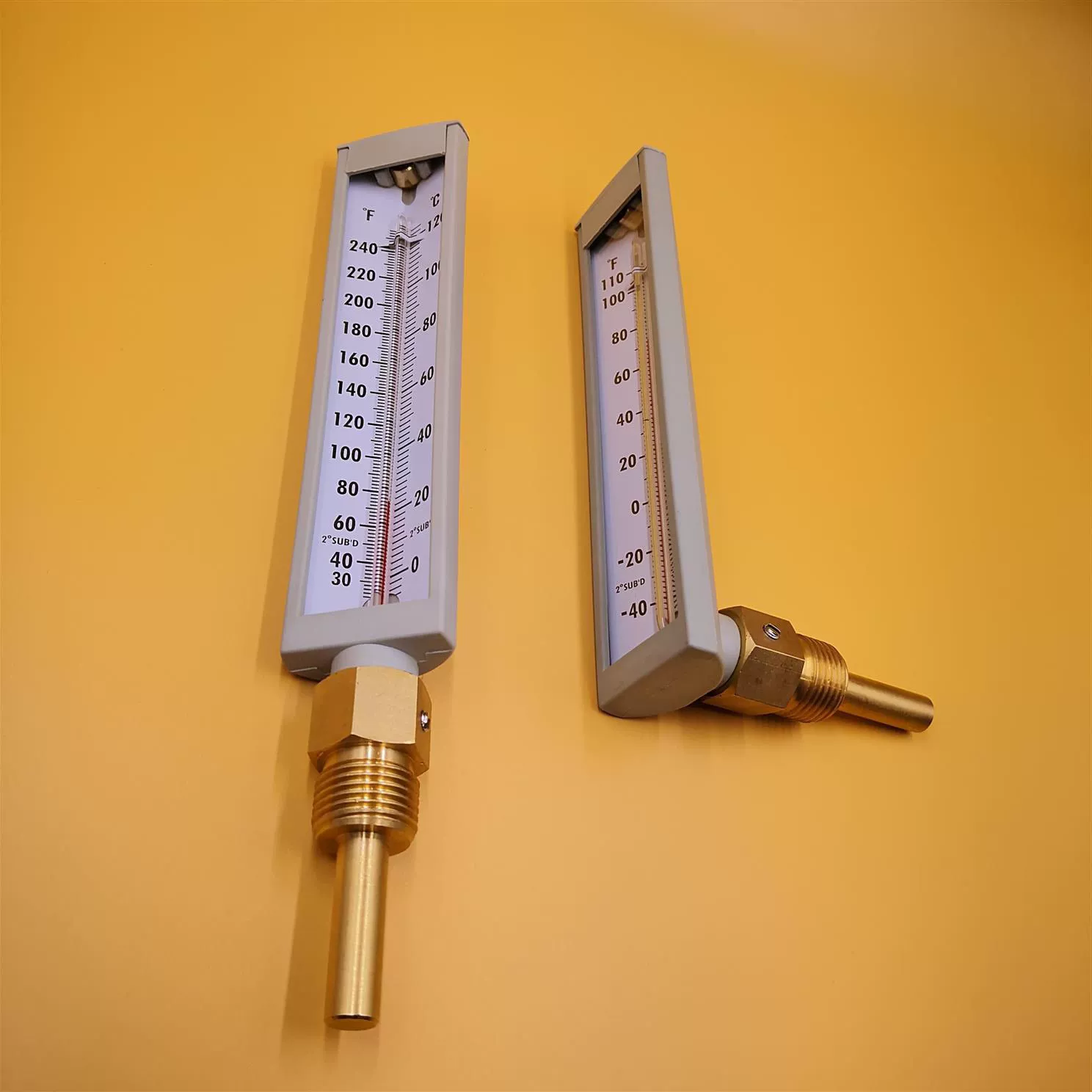 Медный термометр для промышленных v-образных прямых стеклянных труб (оболочка 50 мм)