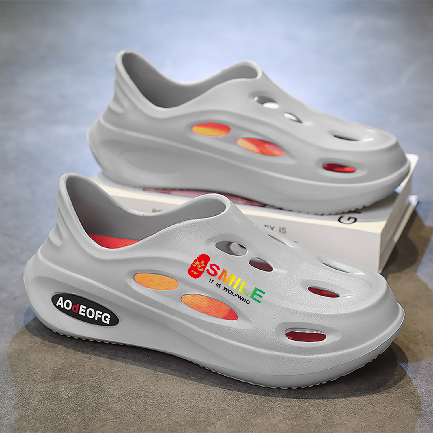 Sandalias para hombres de verano deportivo antideslizante sensación de mierda de verano zapatos agujeros para hombres zapatillas de playa
