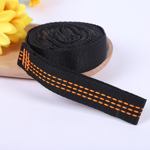 High-Strength Propylene Three Orange Line Hammock Strap 11 Rings 2.8m High Capacity Anti-Slip Outdoor Strap