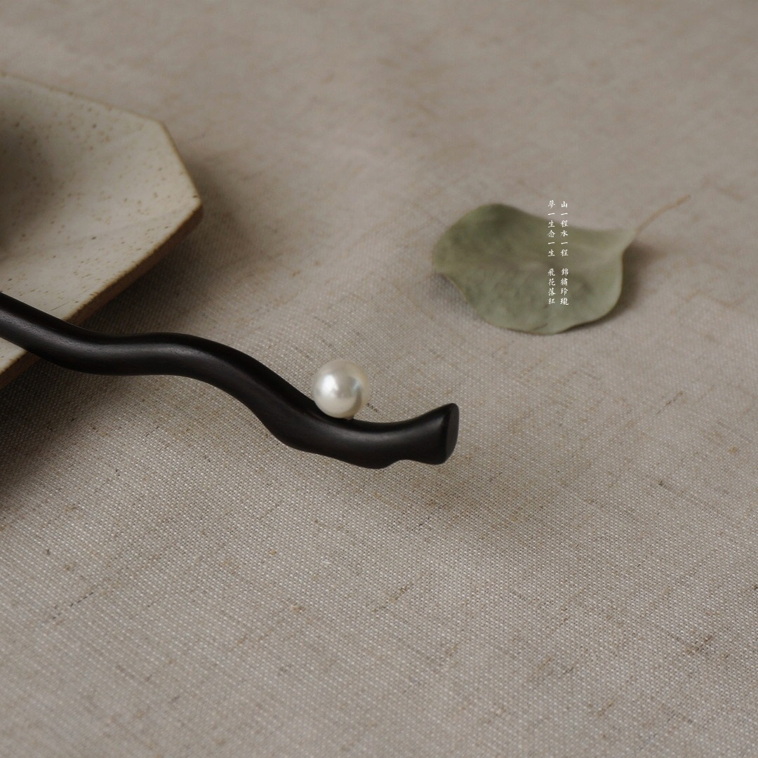 E80 펄 에보니 머리핀 [세미펀치]