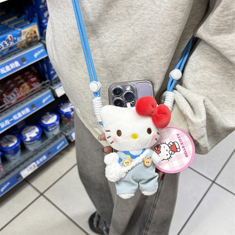 ユニバーサル携帯電話バッククリップ本物のサンリオキティハローキティ KT クロスボディロープかわいい調節可能なストラップ人形|undefined