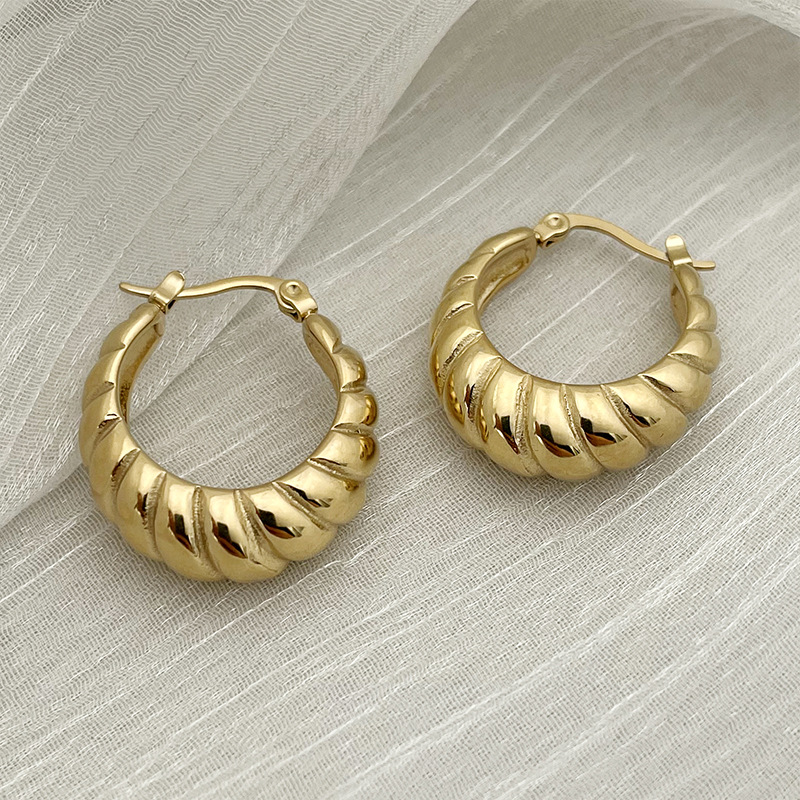 Retro Geometric Stainless Steel Plating Earrings 1 Pair