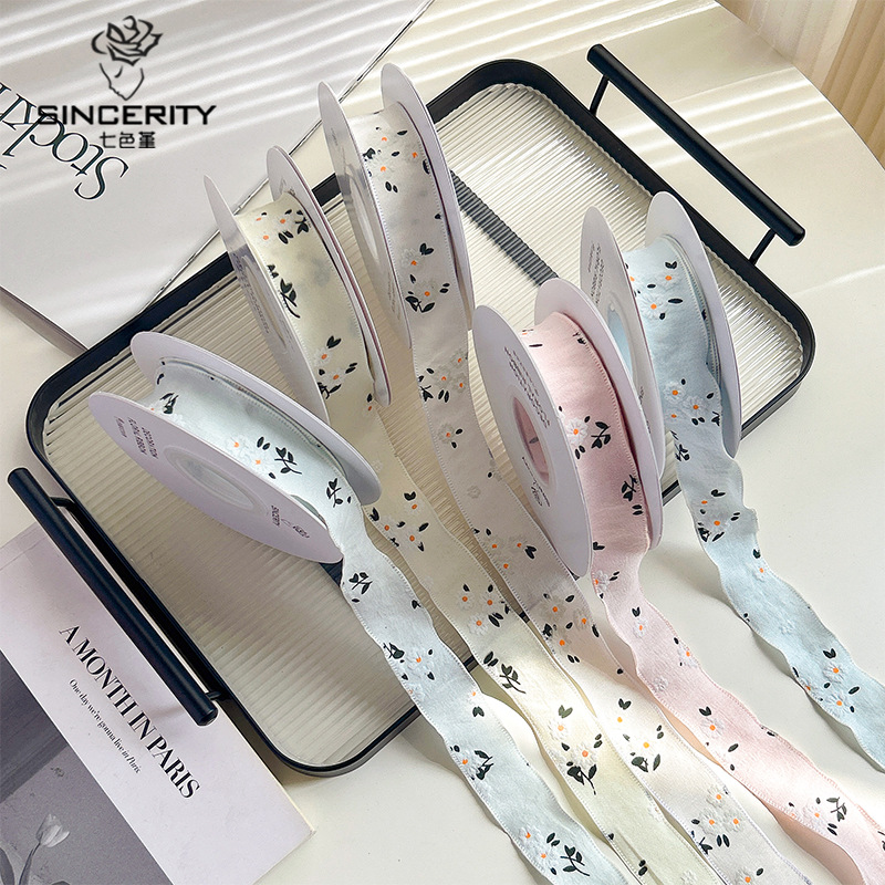 Paño floral de primavera de pensamiento de siete colores con ramo de embalaje hilo de flores envuelto en flores cinta de flores hecho a mano material de bricolaje floristería