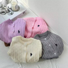 春季新品女童開衫2024童裝兒童針織外套防曬衣空調衫寶寶毛衣