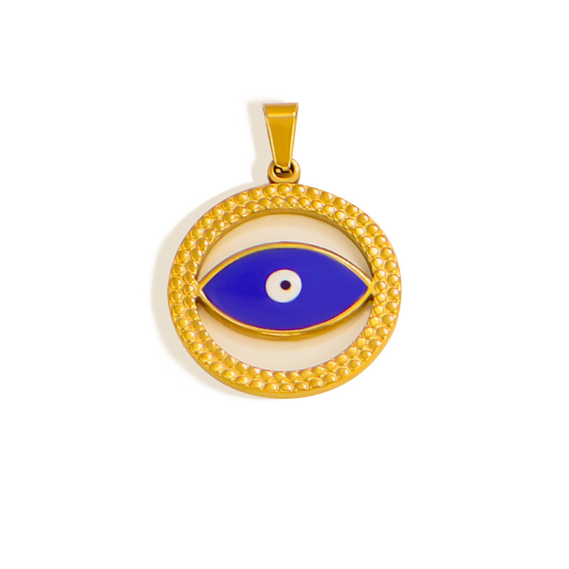 7g Weight Pendant Jewelry Making Type Real Gold Plated Plating Material 1 Piece Quantity Holiday, Daily Occasion 304 Stainless Steel Material Devil's Eye Pattern Unisex Gender Vintage Style, Classic Style Style Waterproof Non Tarnish, Plating Craft Real Gold Plated Devil's Eye 304 Stainless Steel Vintage Style Classic Style Waterproof Non Tarnish 10
