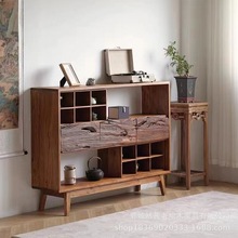 复古老榆木博古架小户型茶叶茶具收纳柜玄关装饰多宝阁储物架书架
