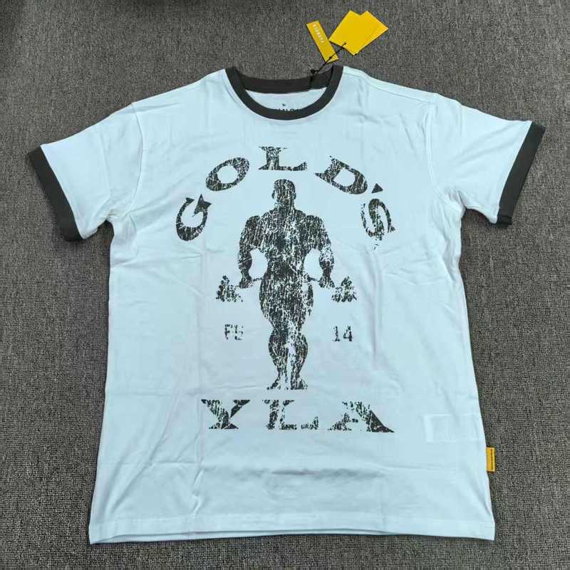 新しいアメリカン YOUNGLA 共同ブランド GOLDSGYM スポーツ半袖 Tシャツ フィットネス カジュアル ストレッチ コットン メンズ|undefined