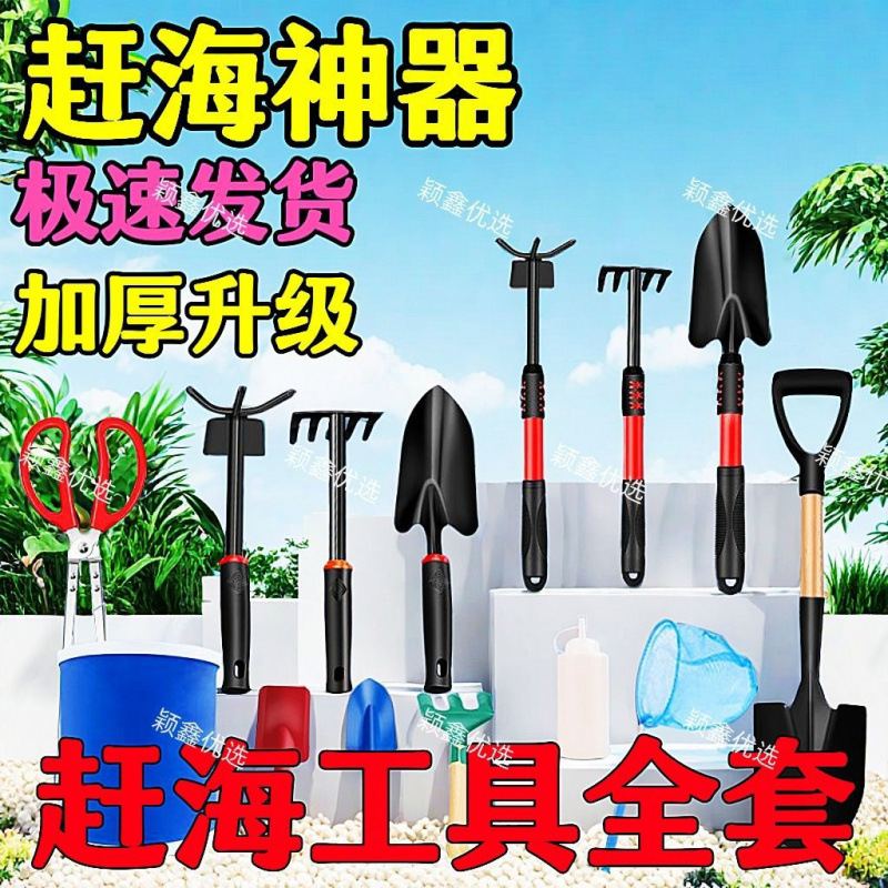 赶海工具专业套装挖蛤蜊耙子螃蟹夹沙滩挖土贝壳新款园艺两用装备