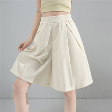 夏季新款松紧腰百搭休闲a字冰丝五分裤淘宝天猫抖音一件代发