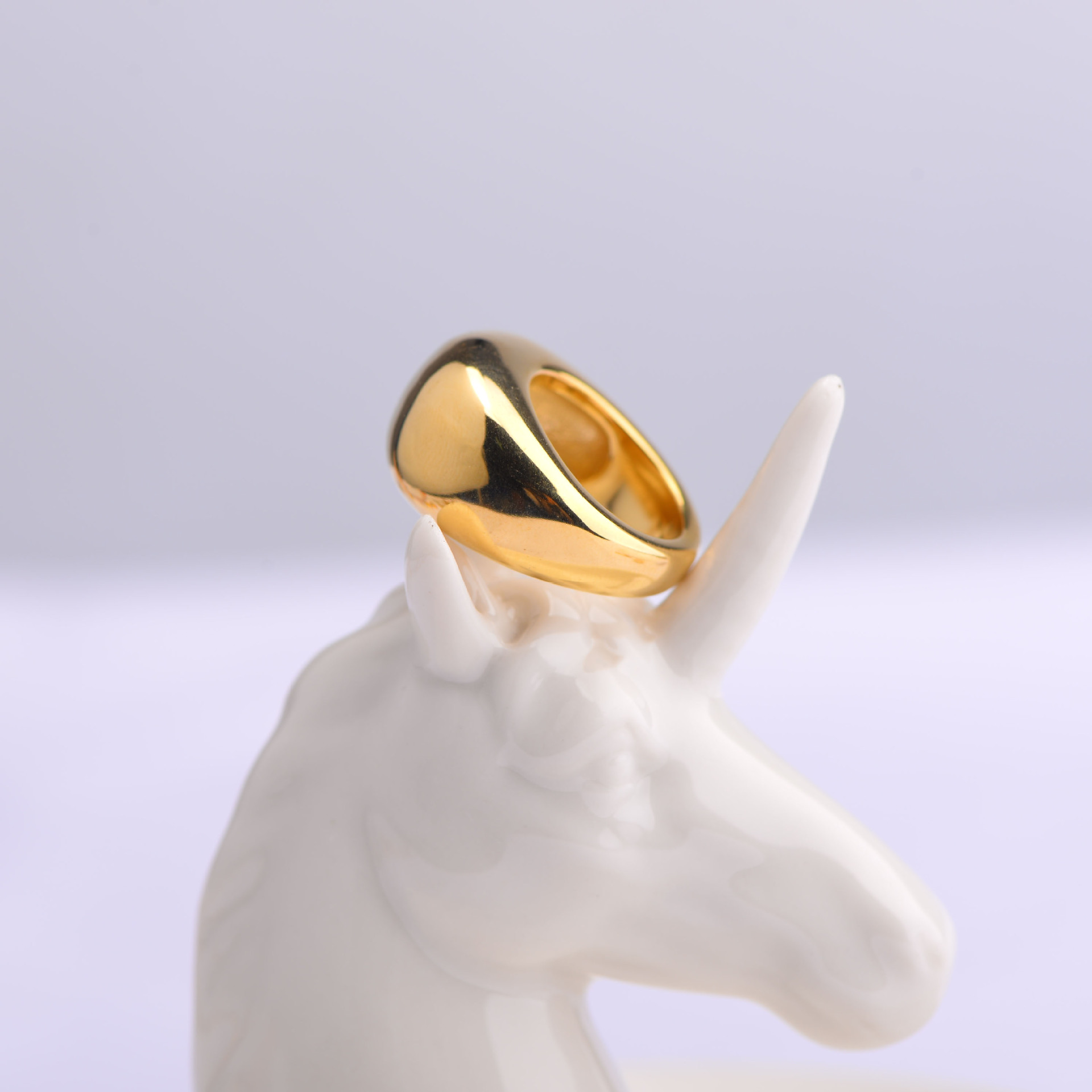 1 Piece Quantity Daily Occasion Stainless Steel 18K Gold Plated Simple Style Solid Color Rings