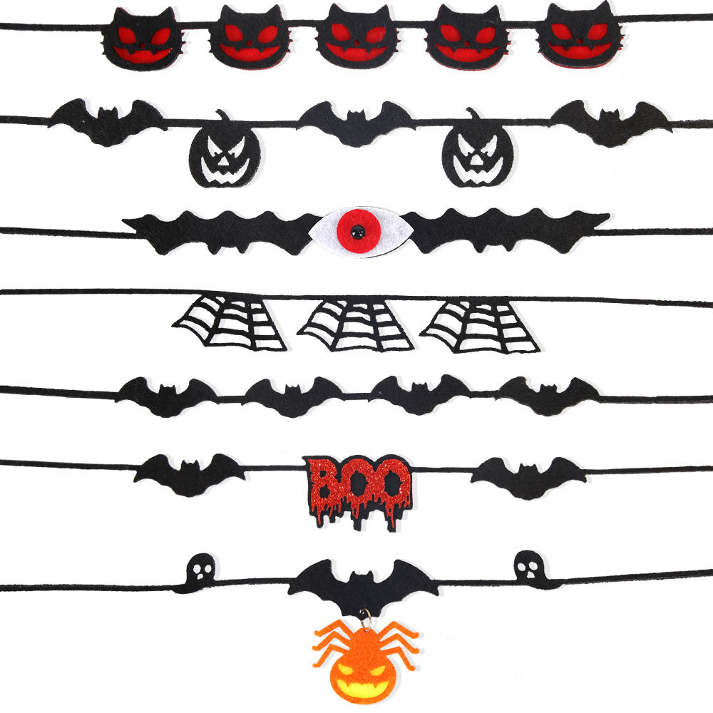 Europa y los Estados Unidos nuevos collares de Halloween murciélagos fantasma joyas de cuello fiesta decoración fieltro collar ajustable image 1