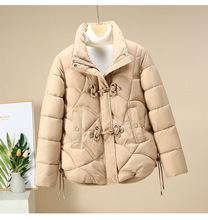 2024冬新款韩版羽绒棉服女立领短款轻薄盘扣时尚棉衣女棉袄外套