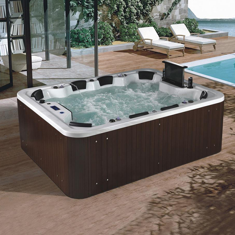Al aire libre gran piscina jacuzzi al aire libre acrílico 8 personas surf masaje inteligente bañera SPA