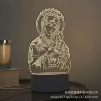 3D акриловая LED ночная лампа, креативная настольная лампа, варианты USB/батарея, Узор 1–19