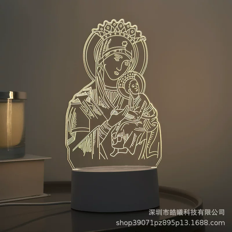 3D акриловая LED ночная лампа, креативная настольная лампа, варианты USB/батарея, Узор 1–19
