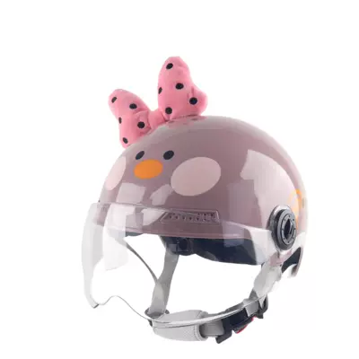 Motosiklet kaskı (dəbilqə) – Helmet Cartoon Cute Adult Motorcycle - 3c-adult-french-pink-duck-transparent-short-mirror-bow