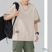 美式休闲t恤印花短袖男潮牌潮流夏季oversize街头ins纯棉短袖