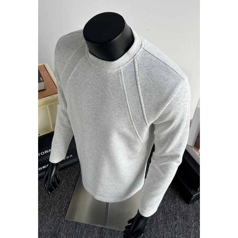 Cleanfit Patchwork Chinese Cotton Long Sleeve T-Shirt For Men, Spring And Autumn Design, Round Neck Sweatshirt, American_voghion.com