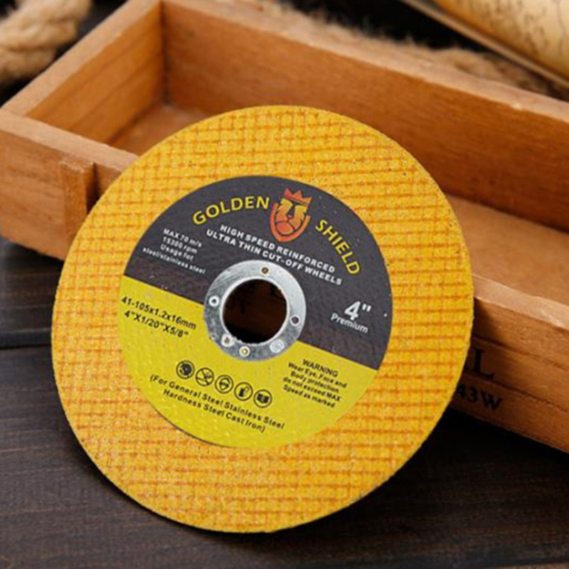 Hoja de corte de escudo de oro de importación 100 hojas de molino angular de doble red afilada hoja de abrasión de acero inoxidable metal anti-fractura