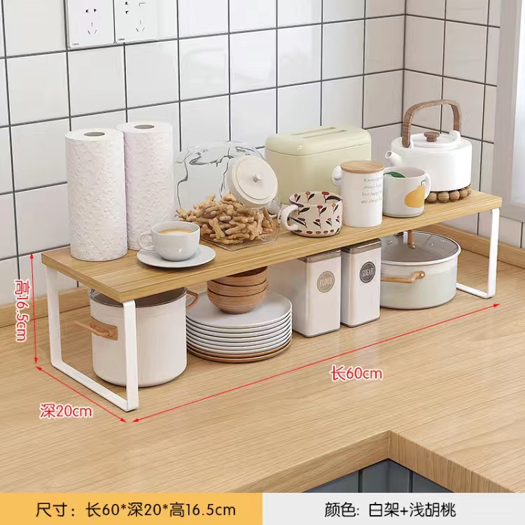 キッチンデスクトップ収納ラック食器と調味料を収納するキャビネットの小さな棚カウンタートップ層状収納パーティション棚