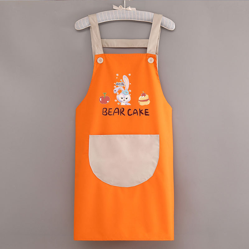 エプロンキッチン家庭用女性韓国版かわいいカップル防水防油料理ウエスト作業服印刷ロゴ印字|undefined