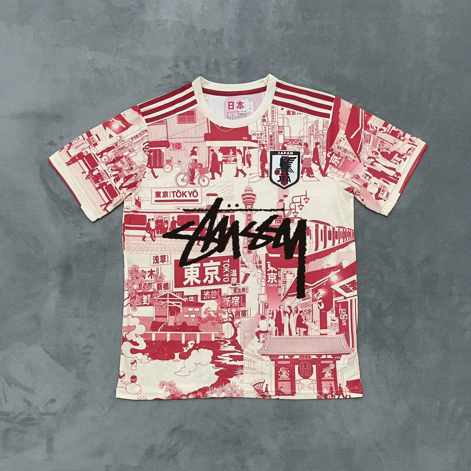 Футболка Stussy Stussy с подписью, Аргентина, Интер, Бразилия, Италия, Фламенго, короткие рукава