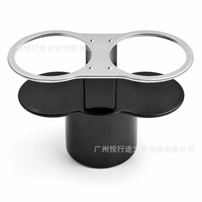 Cross-border best-selling car dual-cup holder with expansion, plastic dual-port cup holder with limiter (Car cup holder/beverage holder) - silver