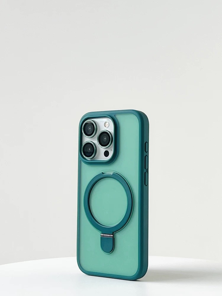Coque magnétique givrée avec protection objectif pour iphone_voghion.com