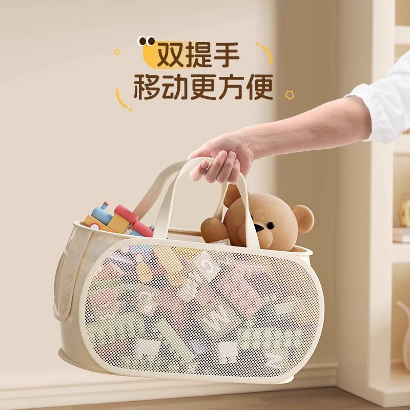 Toy, storage basket, capacious plush doll to go out, handheld constructor, storage system