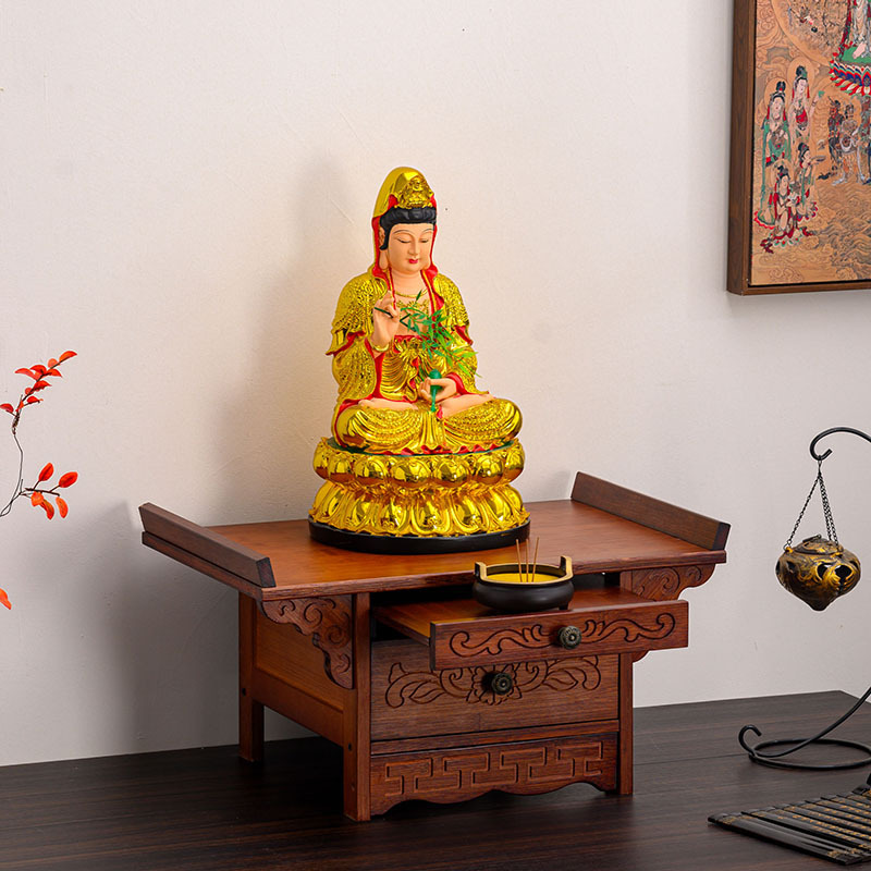 New Chinese-Style Solid Wood Incense Table for Buddhist Altar, Small Buddha Table, Shrine Base, Bodhisattva Pad, Home Altar