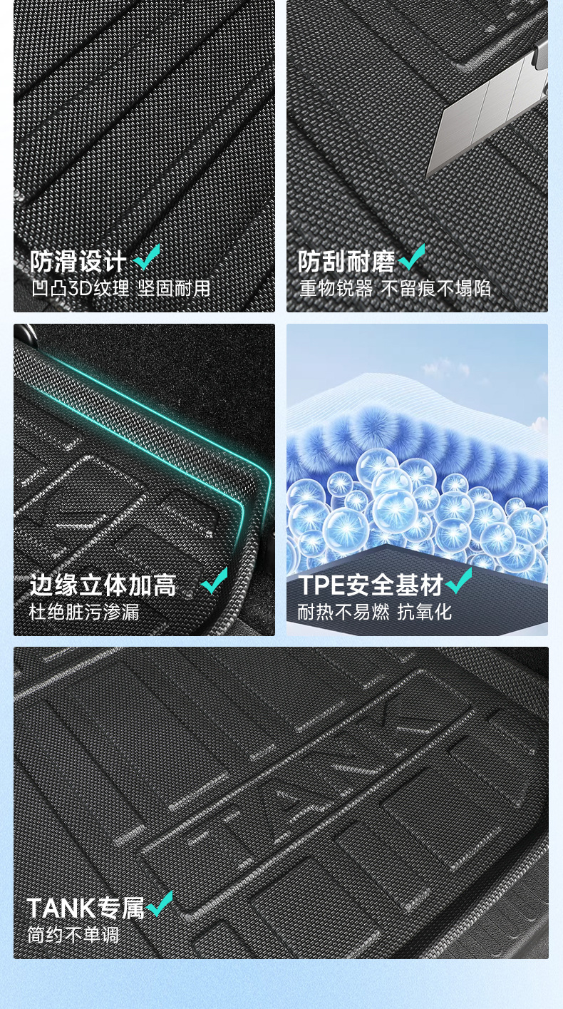 Suitable for Tank 300 Trunk Mat, 2026 Model Tpe Trunk Mat, Modified High-Tech Accessories