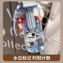 2024创意大容量吸管杯子tritan高颜值水杯学生手提夏天运动便携式