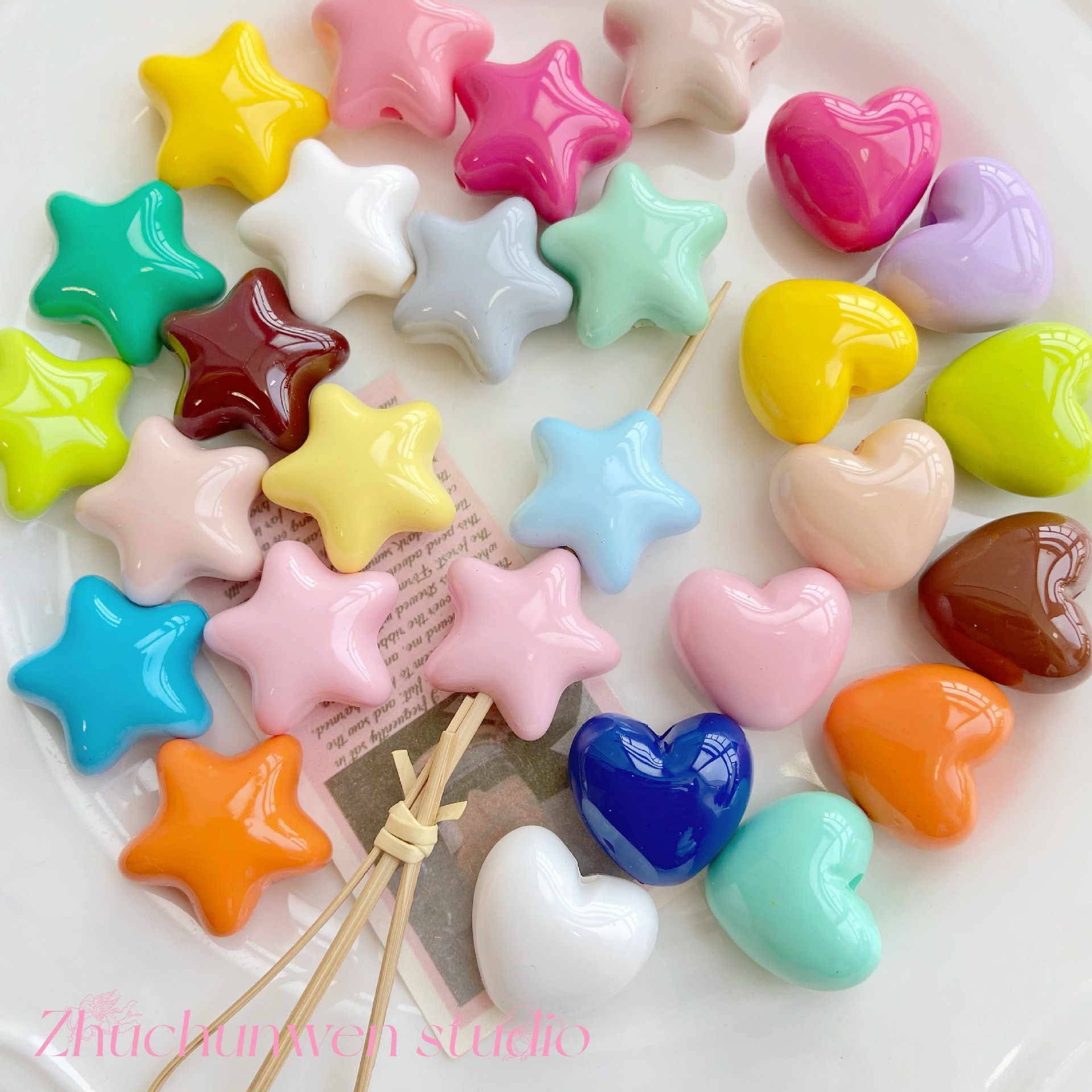 Coloridos cuentas de alta saturación serie de cuerdas de teléfono móvil DIY joyas de cadena en joyas hechas a mano accesorios de cuentas sueltas