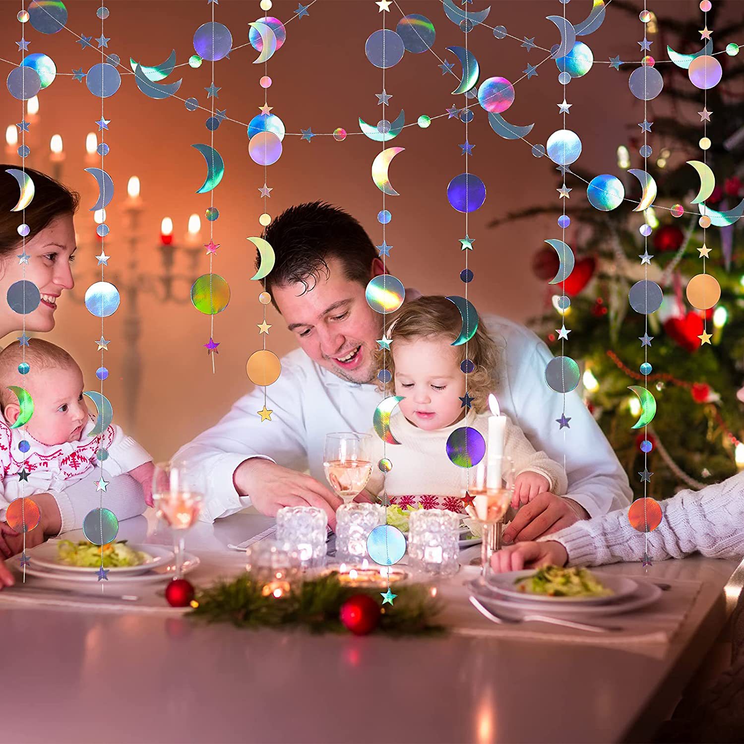 Magic Star Moon Flower Birthday Party Wedding Holiday Window Decoration Pendant Supplies