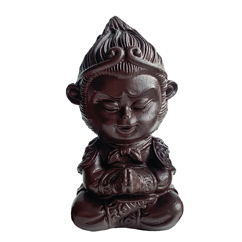 Figura popular de meditación y oración de Wukong, el Gran Sifu, adorno Zen de PVC para escritorio, mini Buda, micropaisaje para pecera, decoración de escenas.
