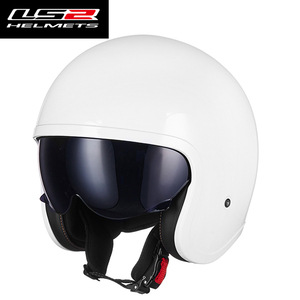 LS2 casco de la motocicleta retro medio casco Harley hombres y mujeres más tamaño motocicleta invierno medio cubierto cuatro estaciones pedal OF599