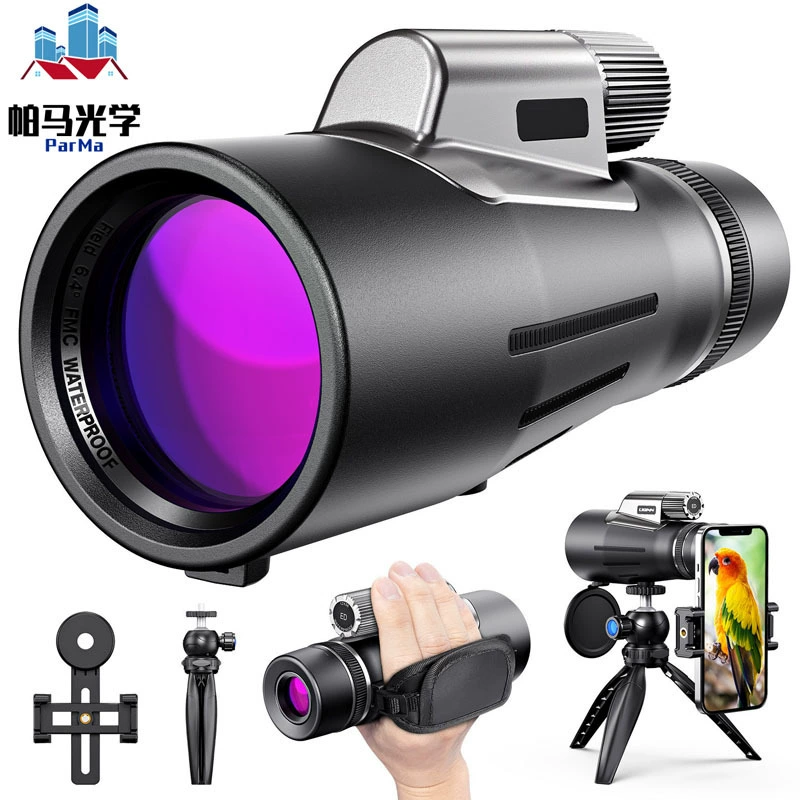 12x56 Монокуляр телескоп на открытом воздухе Рыбалка наблюдение за птицами 56 мм большой объектив HD телеобъектив мобильные трансграничные микроскопы