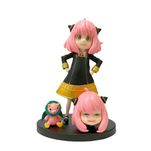 FuRyu Spy Play House Figure Aniya Fujie Double Head Sculpture Model Ornament Q Version Aniya Hand Figure