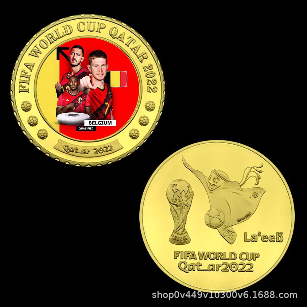 Monedas conmemorativas de la Copa del Mundo de Qatar 2022 32 estilos Monedas por mayor de varios países Colección de fans de fútbol